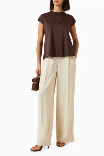 Cara Wide-leg Pants in Crepe