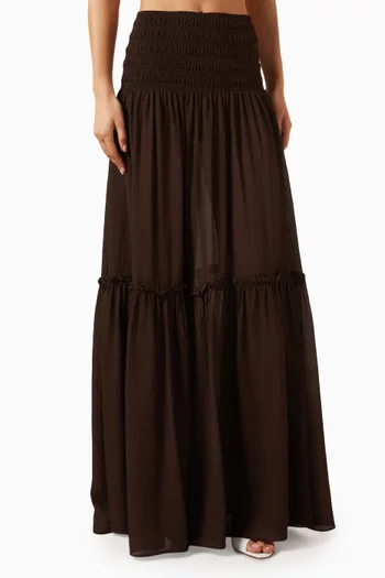 Folia Textured Maxi Skirt in Silk