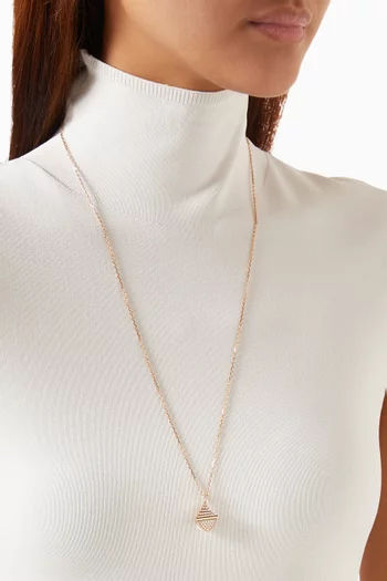 Cleo Rev Midi Full Diamond Pendant Necklace in 18kt Rose Gold