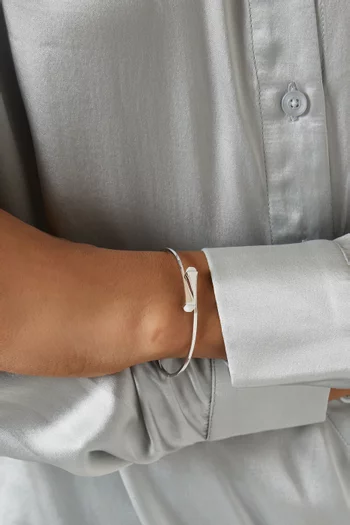 Cleo Agate Bangle in 18kt White Gold