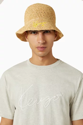 Bucket Hat in Raffia