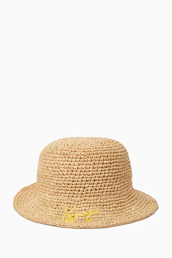 Bucket Hat in Raffia