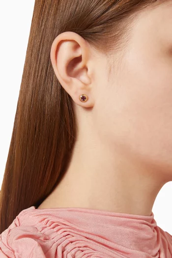 Bezel-set Tourmaline Stud Earrings in 18kt Yellow Gold