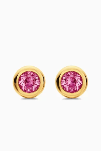 Bezel-set Tourmaline Stud Earrings in 18kt Yellow Gold