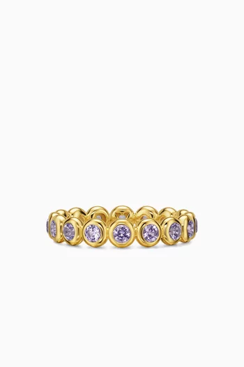 Bezel Set Tanzanite Band Ring in 18kt Yellow Gold