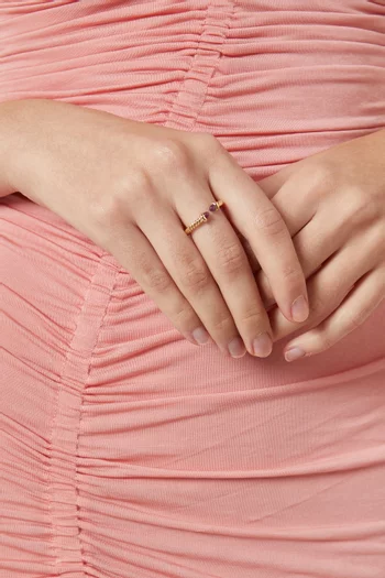 Micro Cablespira Ruby Flex Open Ring in 18kt Yellow Gold