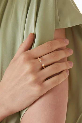 Micro Cablespira Open Flex Diamond Ring in 18kt Gold