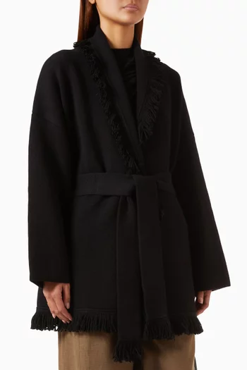 Fringed Belted Cardigan