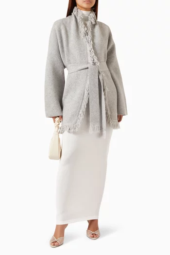 Fringed Belted Cardigan