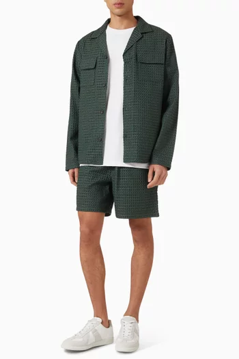 Check Overshirt in Seersucker