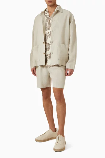 Overshirt in Linen-blend