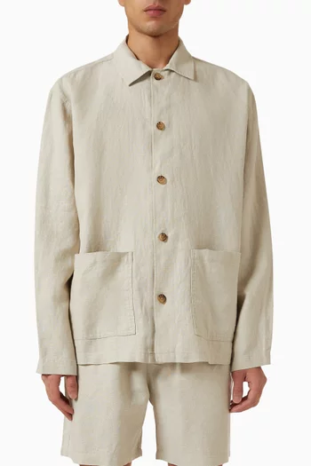 Overshirt in Linen-blend