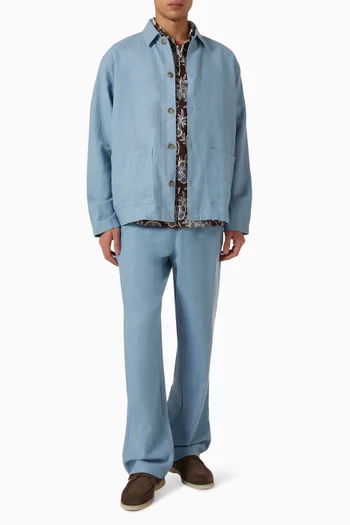 Overshirt in Linen-blend
