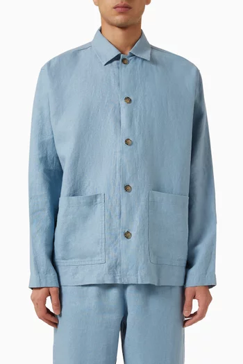 Overshirt in Linen-blend