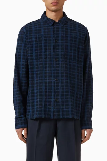 Textured Slub Overshirt in Cotton