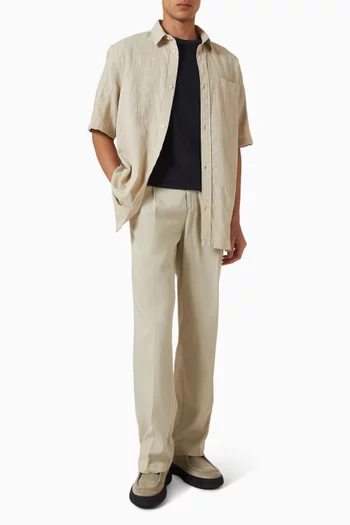 Pleated Suit Pants in Twill