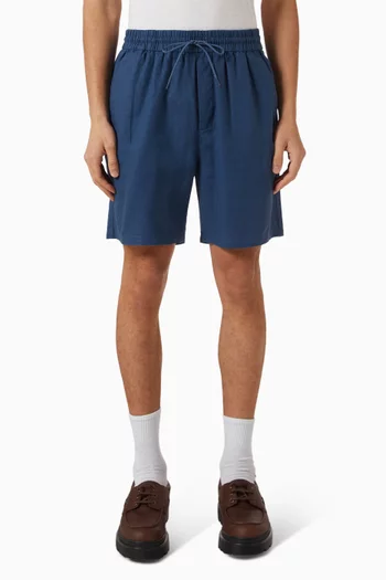 Drawstring Shorts in Linen-blend