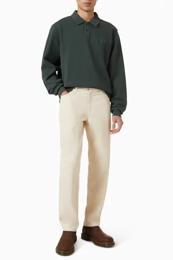 Polo Sweatshirt in Cotton-piqué
