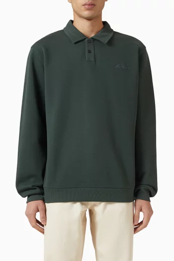 Polo Sweatshirt in Cotton-piqué
