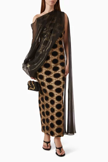 Heidi Cape-style Maxi Dress