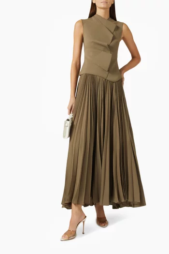 Miner Pleated Dress in Scuba