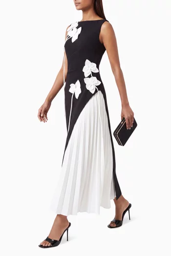 Limisi Floral-appliqué Dress in Scuba