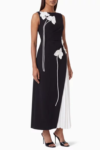 Limisi Floral-appliqué Dress in Scuba