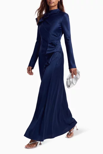 Ramwark Ruffle Dress in Satin