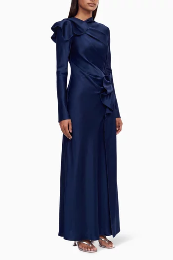 Ramwark Ruffle Dress in Satin