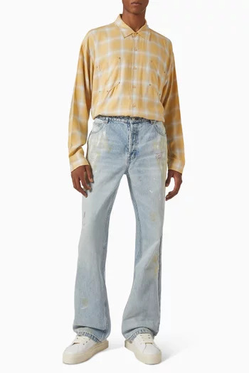 Paint Marked Straight-leg Jeans in Denim