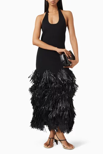 Elva Raffia Knit Dress in Viscose Blend