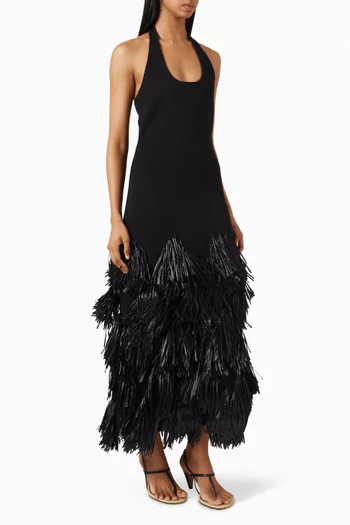 Elva Raffia Knit Dress in Viscose Blend