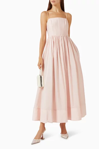 Rosie Midi Dress in Cotton-silk Blend