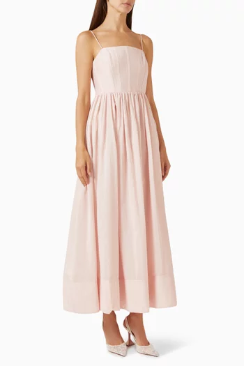 Rosie Midi Dress in Cotton-silk Blend