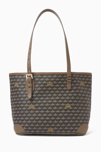 Daily Battle 27 Zip Tote Bag in Coated-canvas & Leather