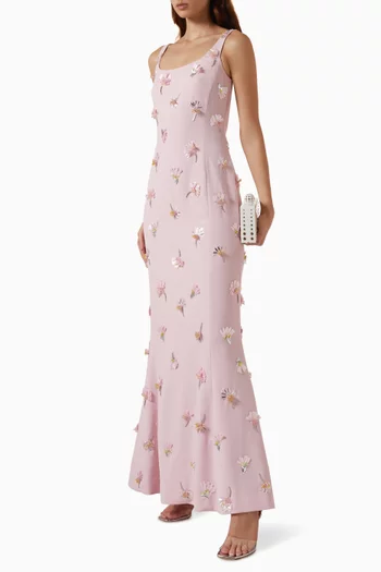 Briella Embellished Gown in Crepe