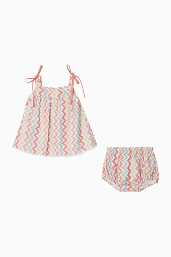 Chevron-print Dress Set