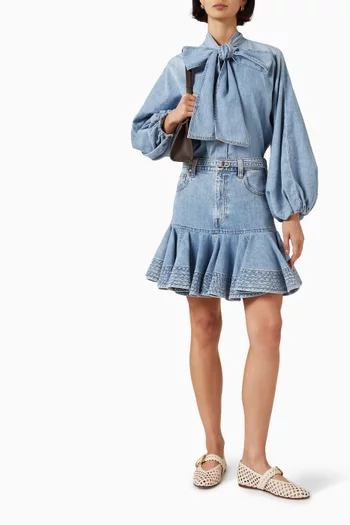 Indra Mini Skirt in Denim