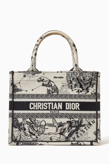 Small Zodiac Book Tote Bag in Cotton Canvas