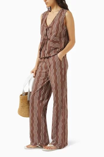Drawstring-waist Pants in Cotton
