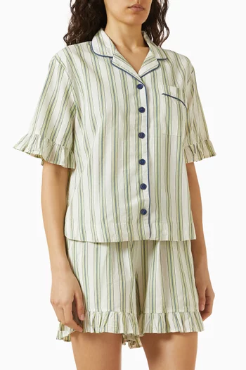 Pyjama Top & Shorts Set in Cotton