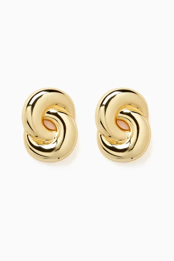 Solstice Knot Stud Earrings in 14kt Gold-plated Brass