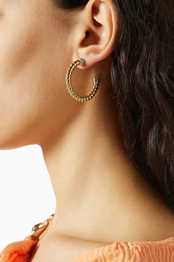 Small Sierra Rope Hoop Earrings in 14kt Gold-plated Brass