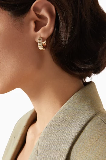 Pave Marbella Hoop Earrings in 14kt Gold-plated Brass