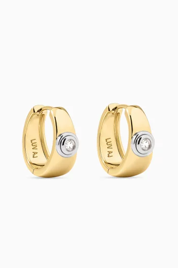 Luna Bezel Hoops Earrings in 14kt Gold-plated Brass