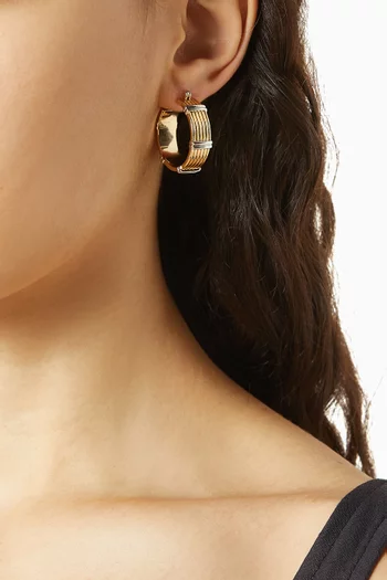 Two-tone Sierra Hoop Earrings in 14kt Gold-plated Brass