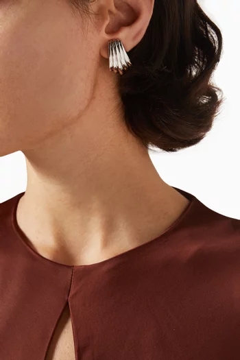 Sundown Stud Earrings in Rhodium-plated Silver