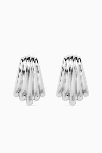 Sundown Stud Earrings in Rhodium-plated Silver