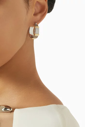 The Sierra Bar Hoop Earrings in 14kt Gold-plated Brass