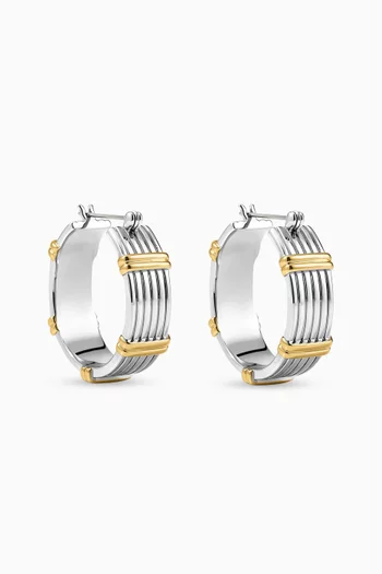 The Sierra Bar Hoop Earrings in 14kt Gold-plated Brass